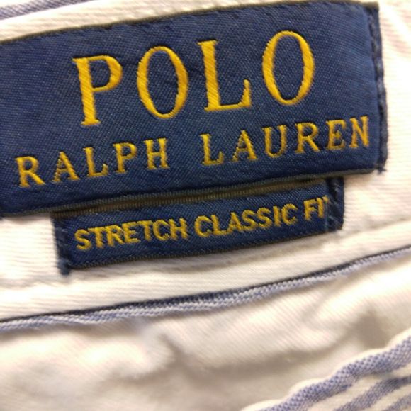 Polo Ralph Lauren shorts mens 38 blue stripe color pony stretch classic fit - Picture 4 of 10